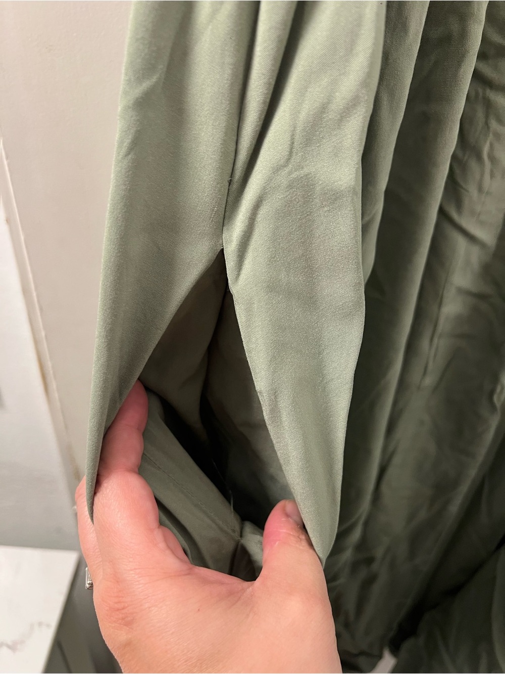Ava & Viv Sage Green Button-Front Midi Dress - Picture 4 of 4